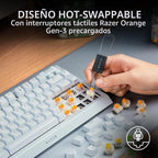 Razer BlackWidow V4 75% Teclado mecánico para juegos, táctil naranj...