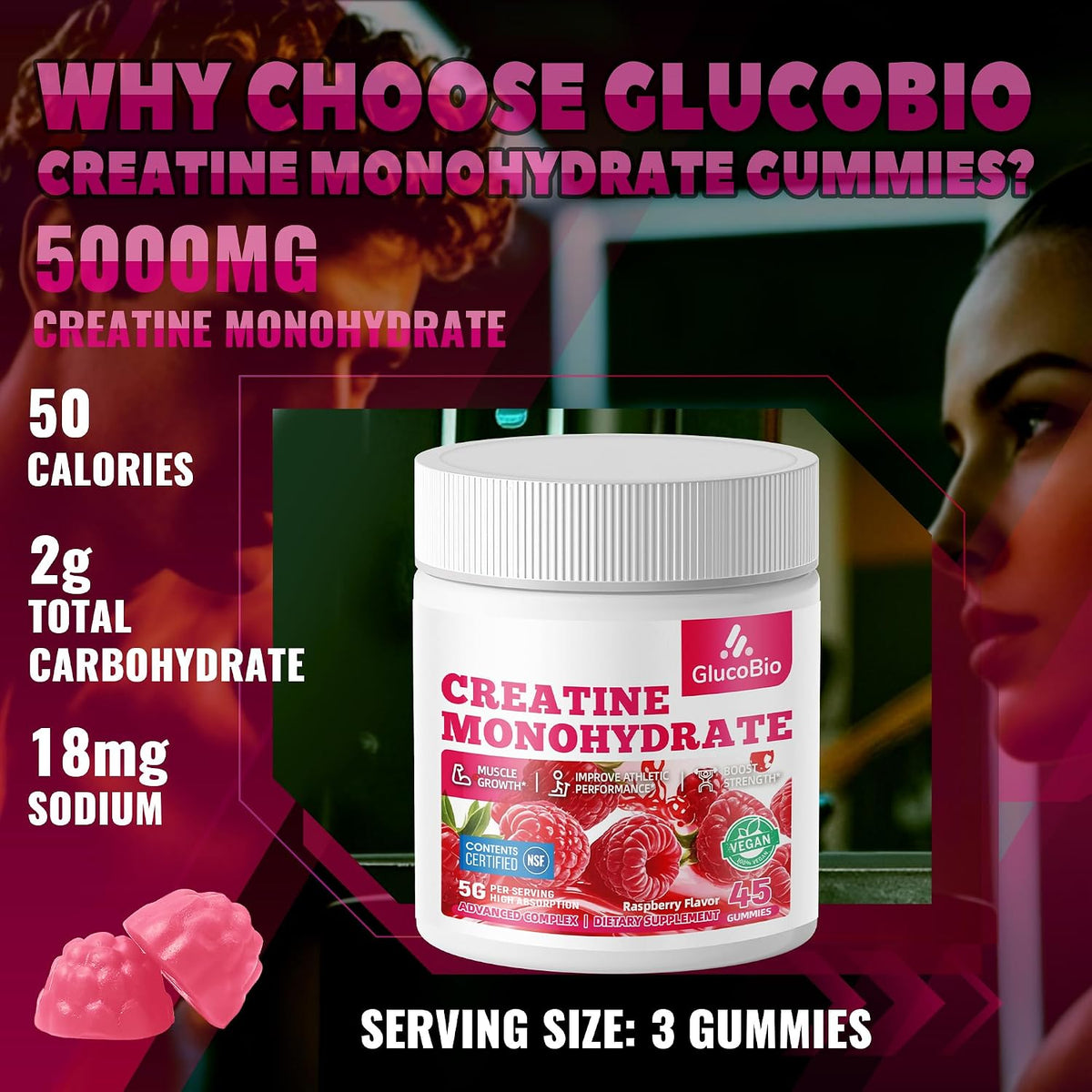 Gomitas de monohidrato de creatina, gomita de creatina certificada...