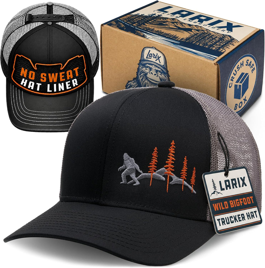 LARIX Trucker Hat Men - Gorra Snapback con parte trasera de malla t...