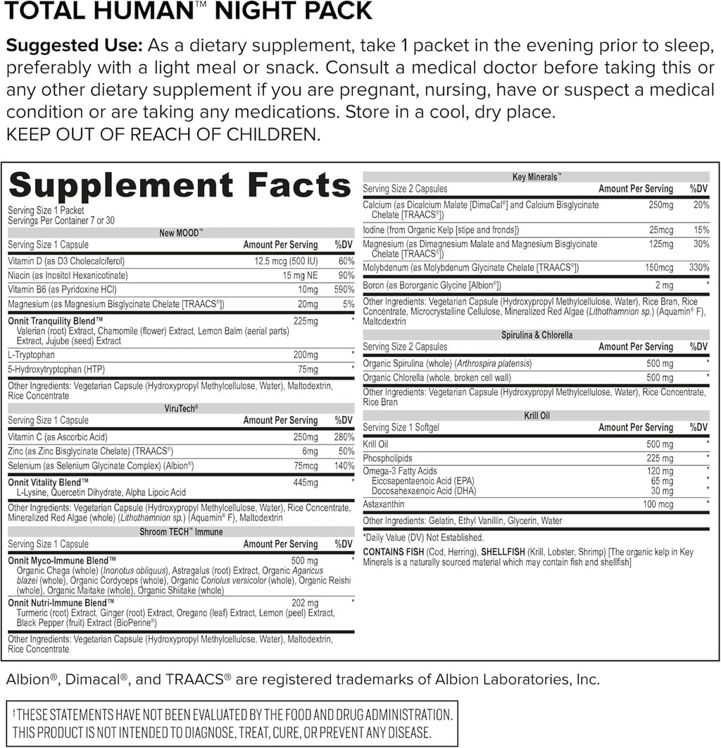 ONNIT Total Human - Paquetes diarios de vitaminas para hombres y mu...