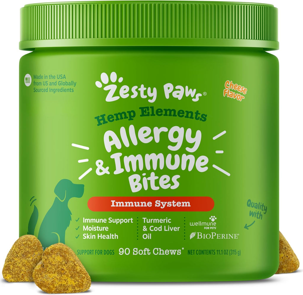 Zesty Paws Alivia la alergia de los perros - Suplemento antipicazón...