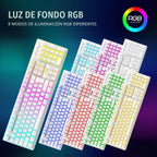 RedThunder K10 - Combo de teclado y mouse inalámbricos para juegos,...