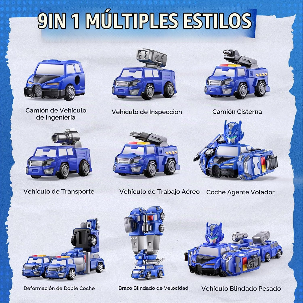 MEWOCHEE Camiones transformables magnéticos 5 en 1, juguetes robóti...