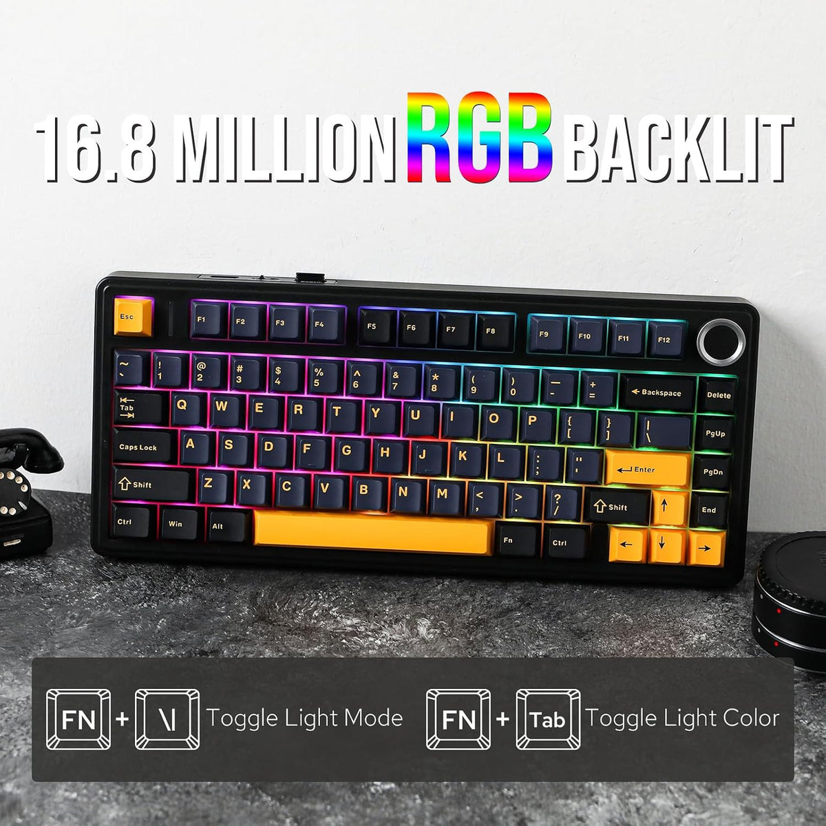 EPOMAKER x Aula F75 - Teclado mecánico con junta, 75% inalámbrico i...