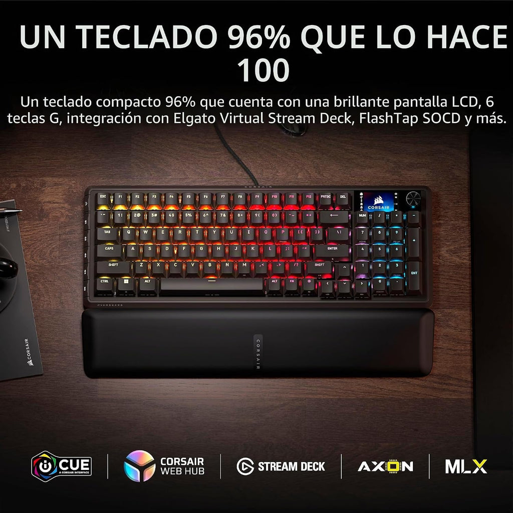 CORSAIR Vanguard 96 Teclado mecánico con cable para juegos - Negro...