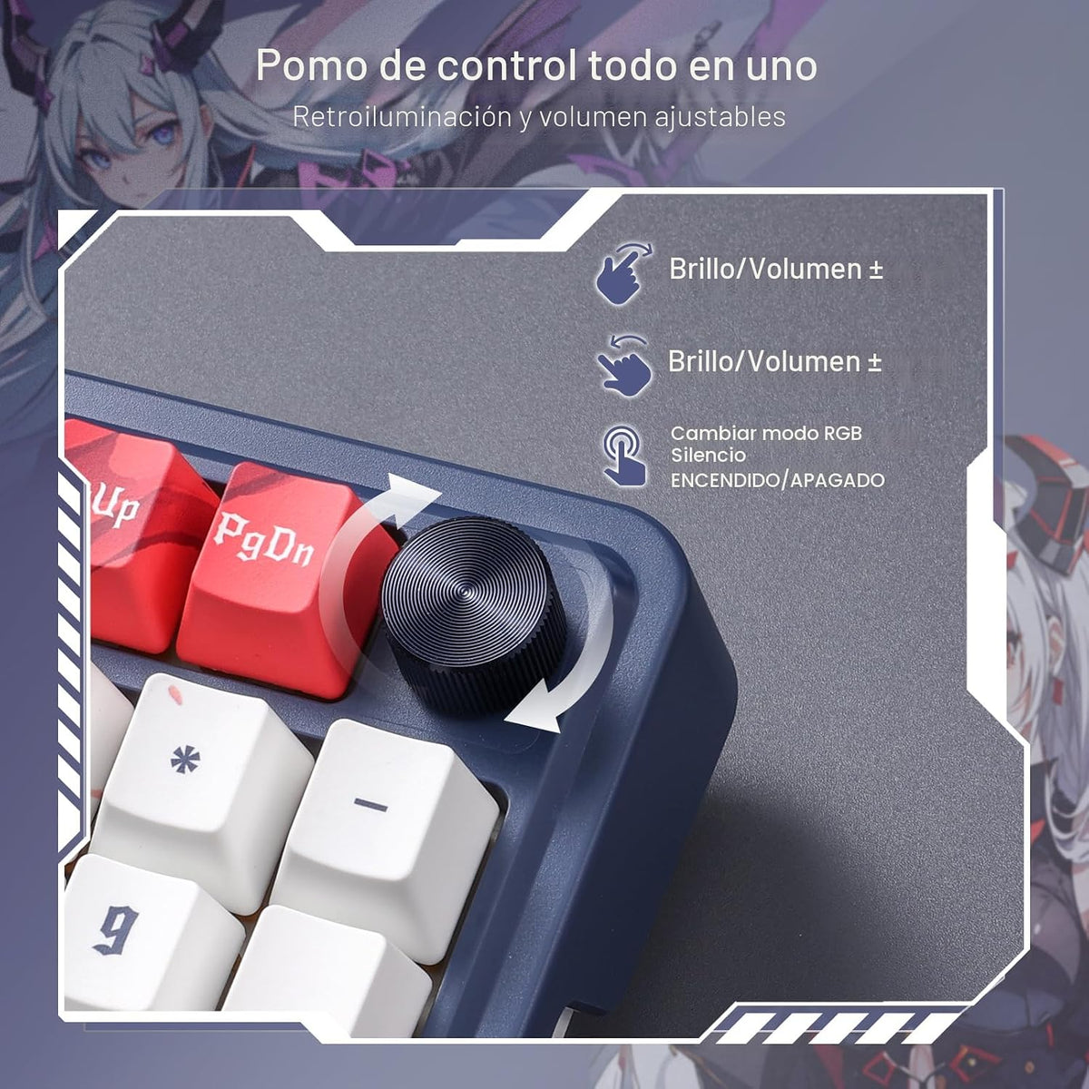 Redragon K686 PRO Teclado inalámbrico para juegos con junta RGB, te...