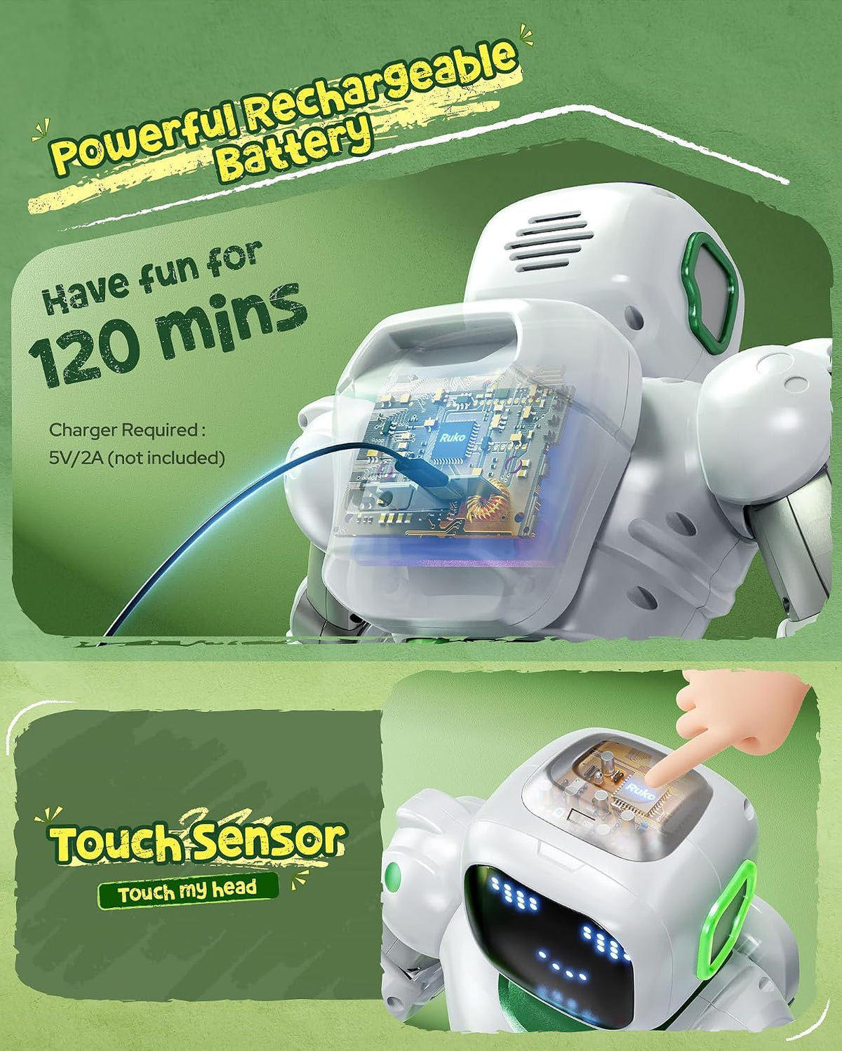 Ruko 1088 - Robot de control remoto grande para niños, regalo de cu...