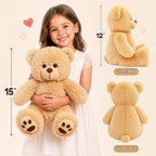 LotFancy Teddy Bear - Peluche de peluche suave de 15.0 in, color ma...
