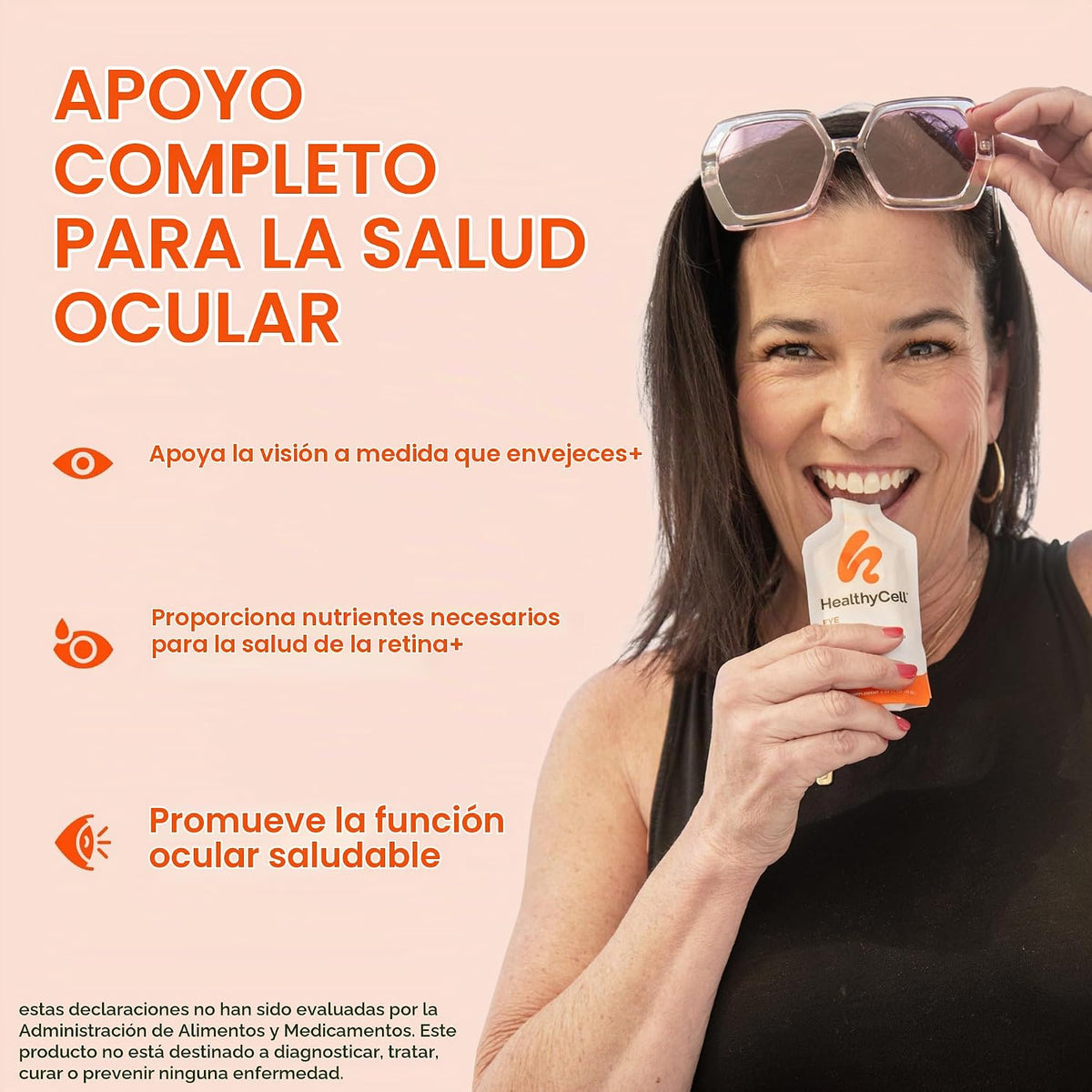 HealthyCell Suplemento líquido diario Eye Health - 30 paquetes de g...