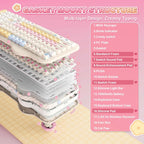 YUNZII Teclado mecánico inalámbrico C98 Cute Cake (beige, interrupt...