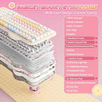 YUNZII C98 Cute Cake Teclado mecánico inalámbrico (beige, interrupt...