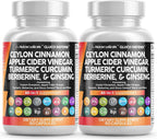 Clean Nutraceuticals Cápsulas de canela de Ceilán + berberina, cúrc...