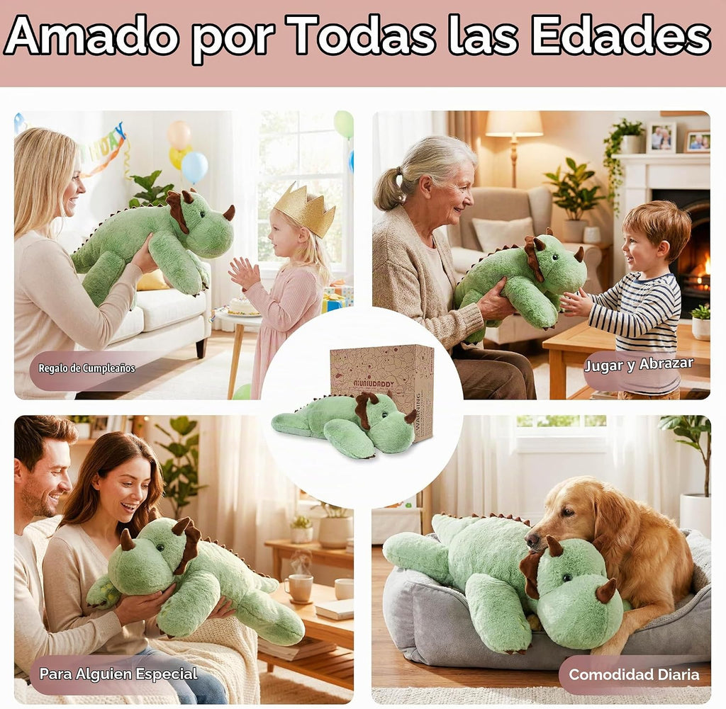 Niuniu Daddy - Almohada de peluche con peso de dinosaurio para niño...