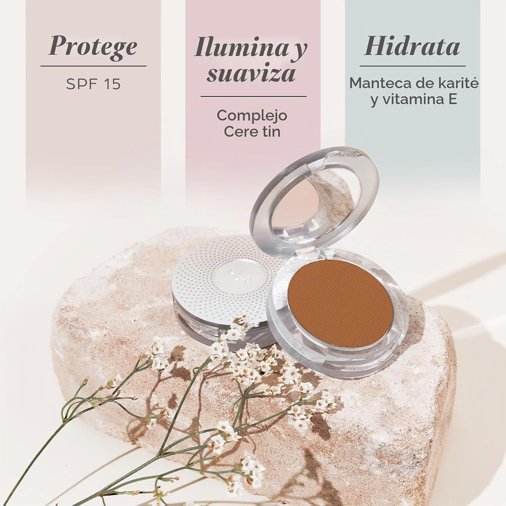 Base de maquillaje mineral prensada 4 en 1 PÜR con SPF 15