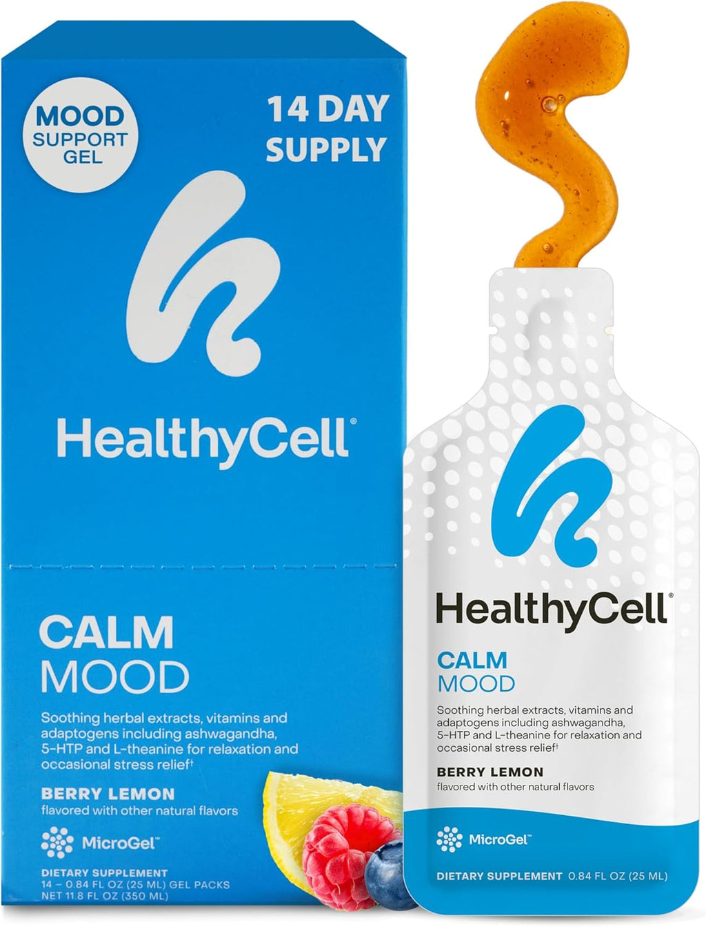 Suplemento líquido diario HealthyCell Calm Mood - Soporte para el e...