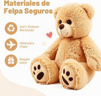 LotFancy Teddy Bear - Peluche de peluche suave de 15.0 in, color ma...
