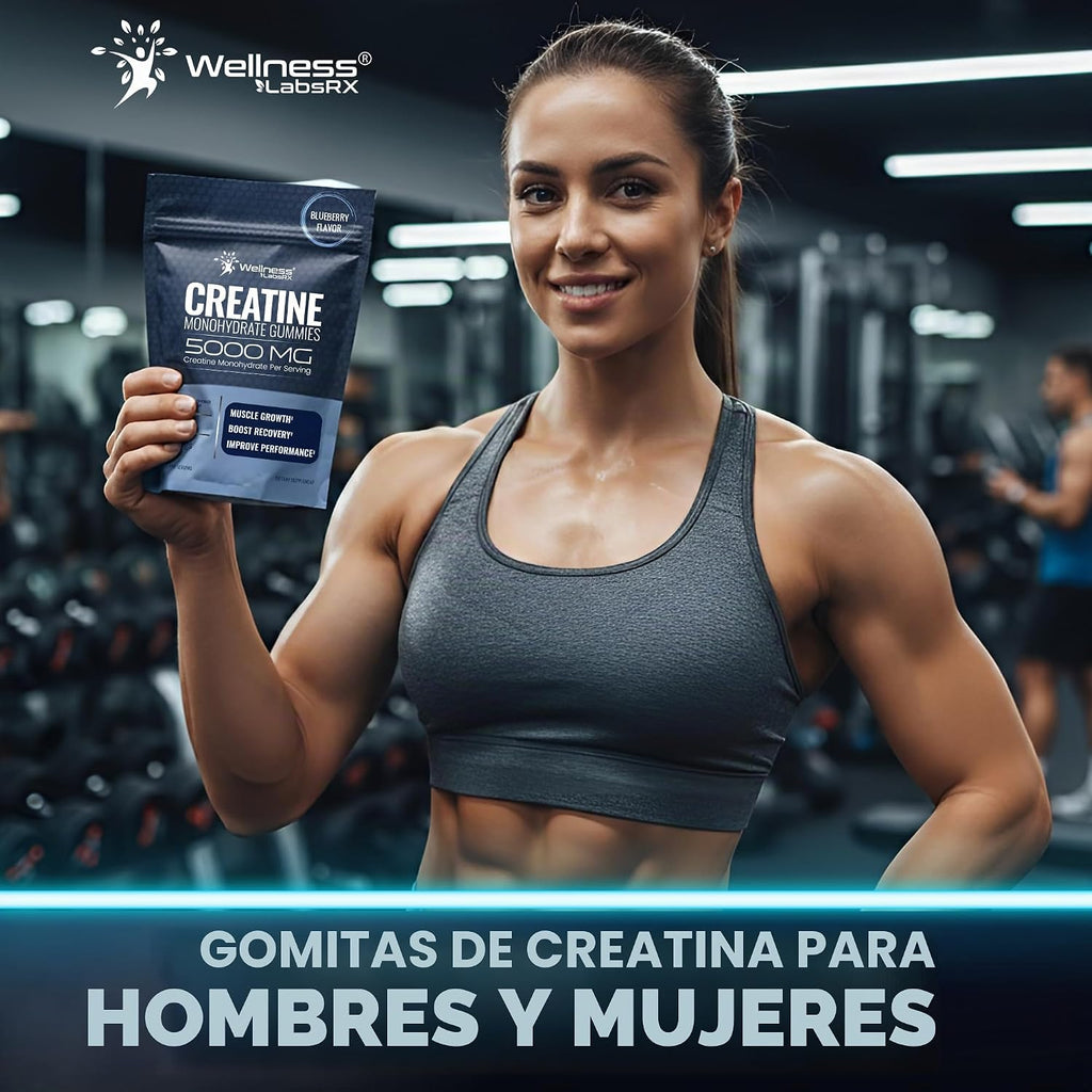 WELLNESS LABSRX Gomitas de creatina para mujeres y hombres, gomitas...