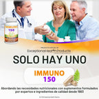 Immuno 150, suplemento de apoyo inmunológico, 150 cápsulas vegetale...