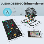 Doublefan Conjunto de bingo familiar, 75 bolas de color con jaula d...