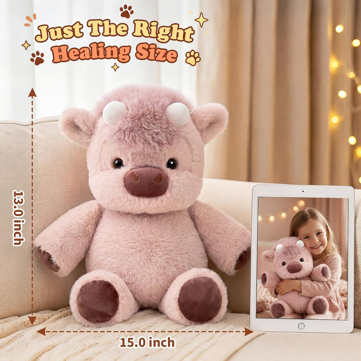 Running Plushies Highland Cow, 16.5 pulgadas, adorables animales de...
