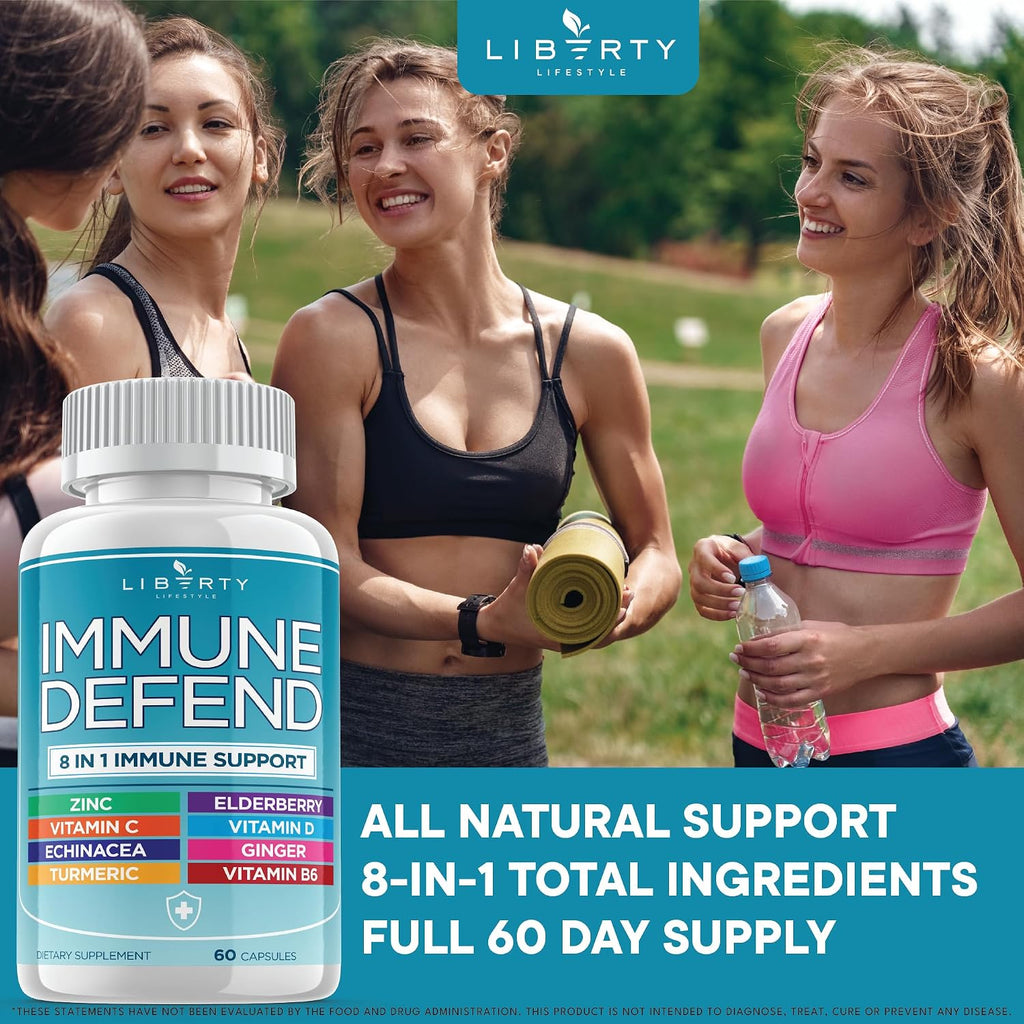 Liberty Lifestyle Suplemento inmunológico 8 en 1 con equinácea, vit...
