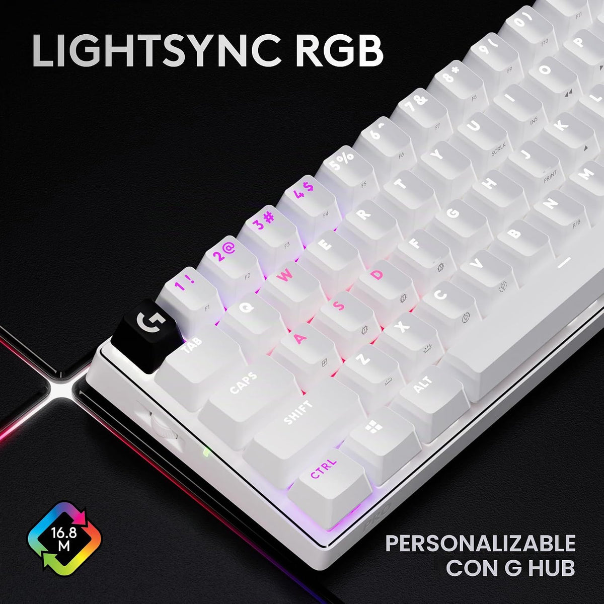 Logitech G PRO X 60% Teclado inalámbrico para juegos (óptico lineal...
