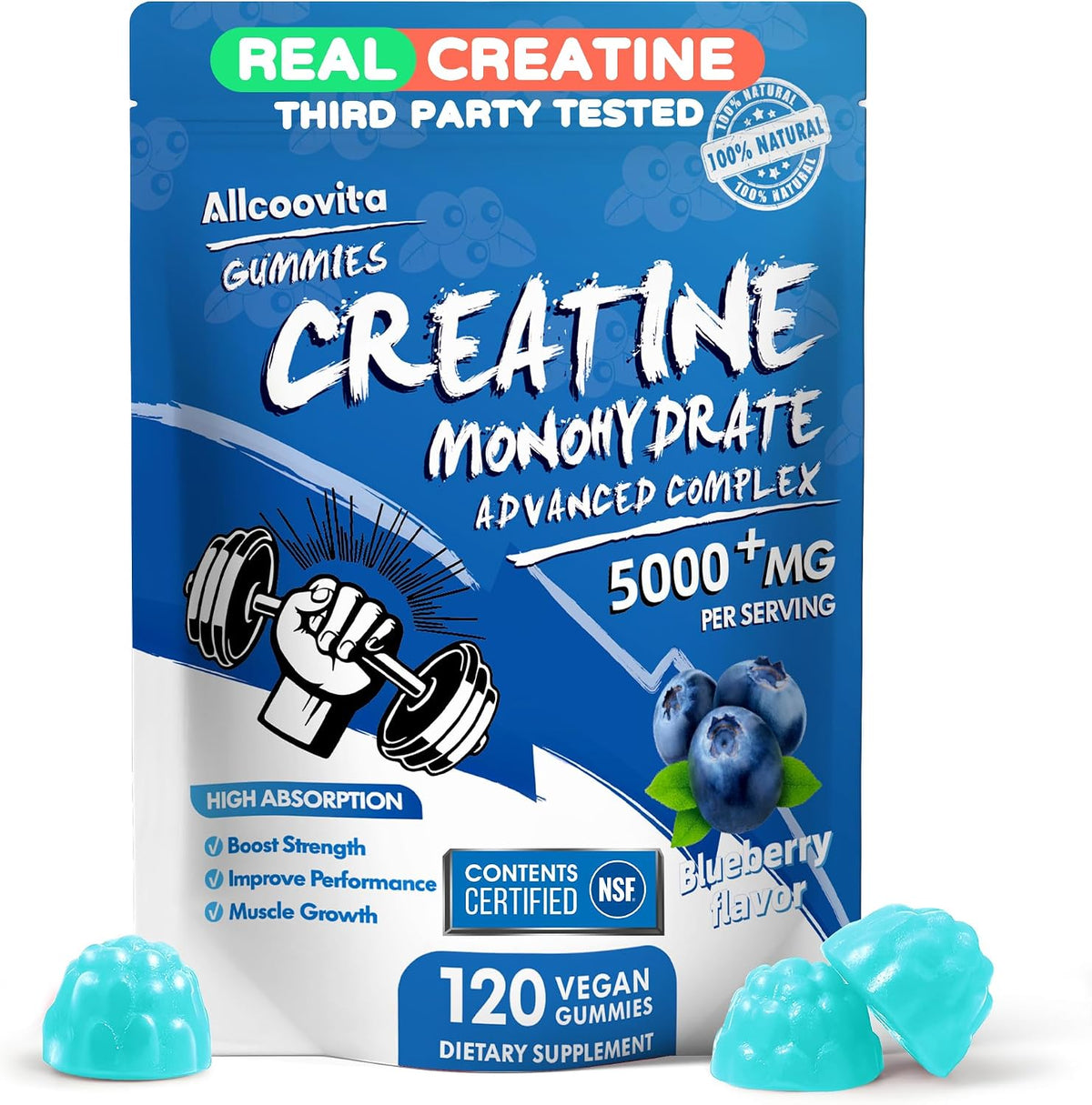 Gomitas de creatina certificada por la NSF \u2013 Gomitas de monohi...