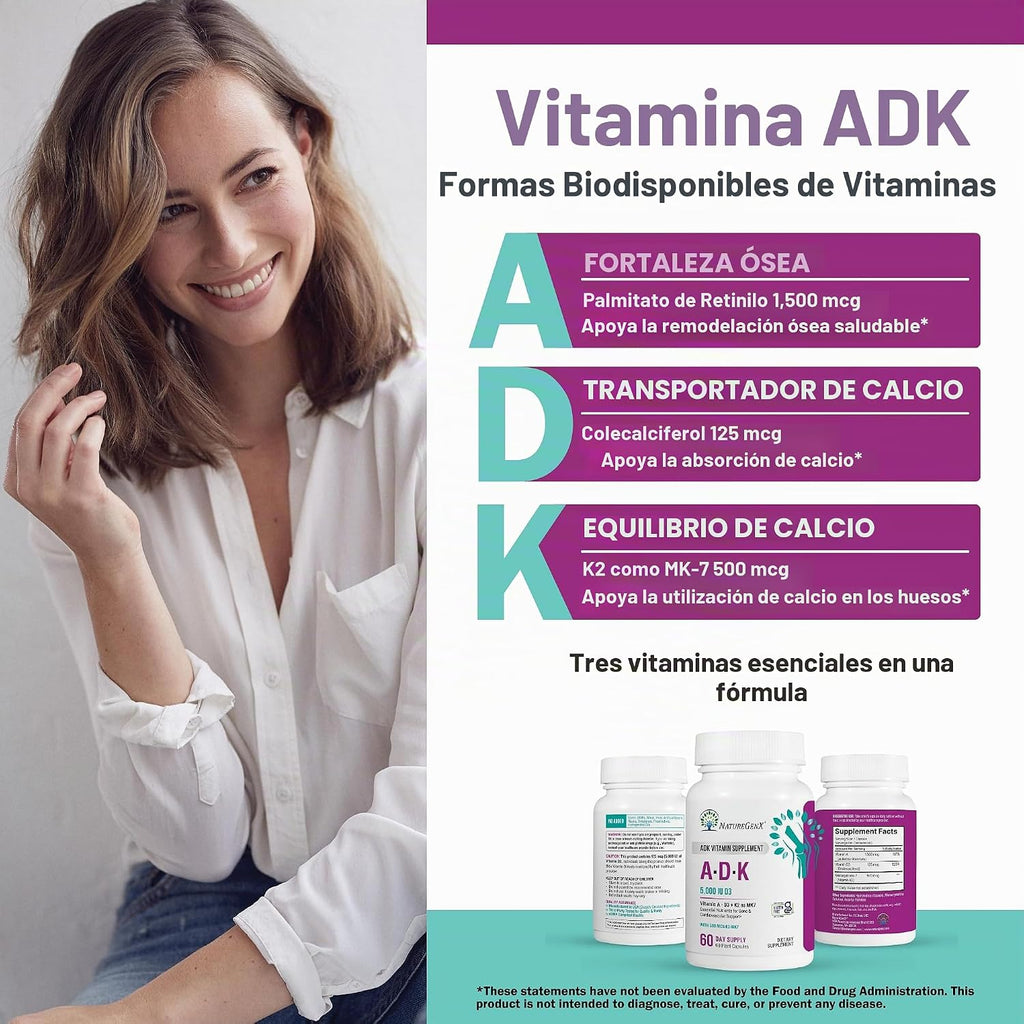 NatureGenX ADK Suplemento vitamínico de 5000 UI \u2013 Vitaminas A,...