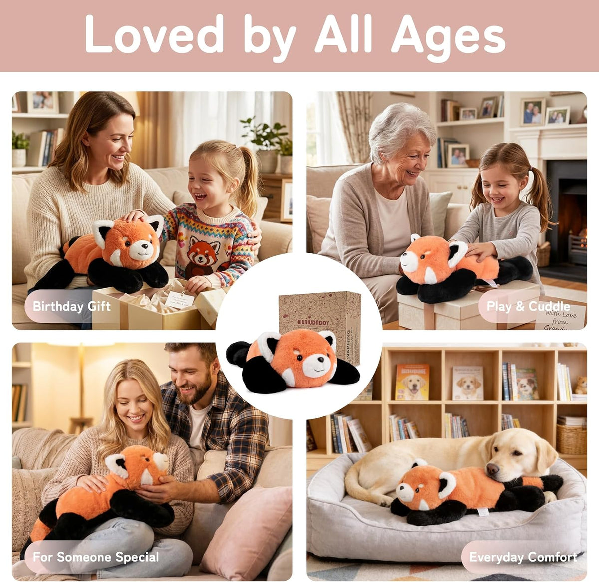 Niuniu Daddy - Animal de peluche con peso, 20 en 3.3 libras, Redpan...