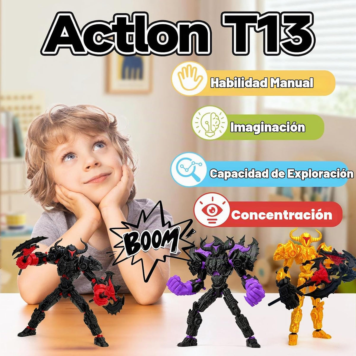 Binvin Figura de acción completada de la asamblea del robot 13 de 8...