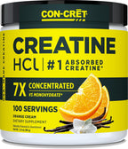 CON-CRET Creatina HCl en polvo para mujeres y hombres, crema de nar...