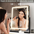FENNIO Espejo de tocador con luces de 19 x 22 pulgadas, espejo de m...