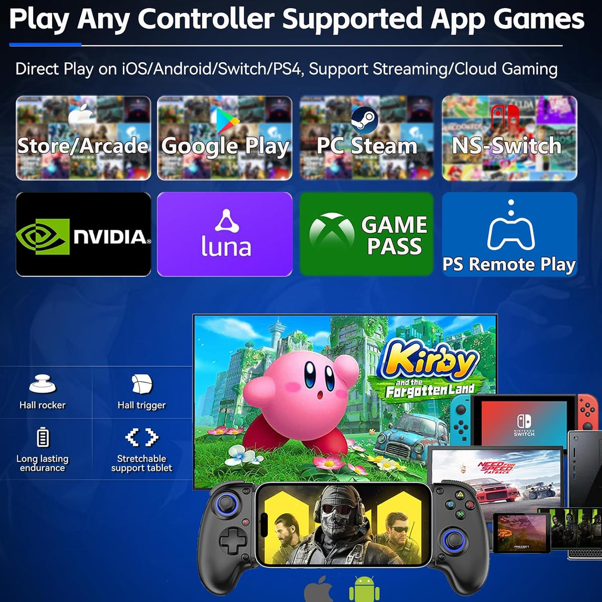 Controlador de juegos móvil Megadream para iPhone\/Android - iPad\/...