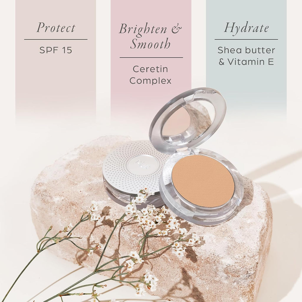 Base de maquillaje mineral prensada 4 en 1 PÜR con SPF 15