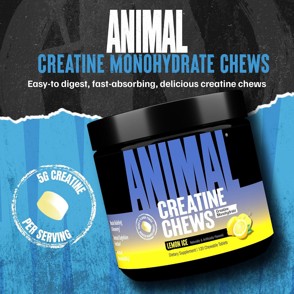 Animal Tabletas masticables de creatina, monohidrato de creatina me...