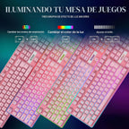 RedThunder K10 - Combo de teclado y ratón inalámbricos para juegos,...