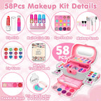 58Pcs Kit de maquillaje para niños para niña - Juego de cosméticos...