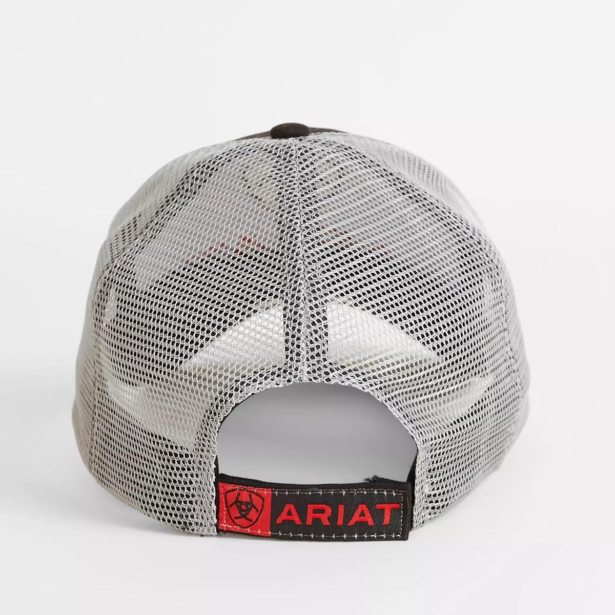 Ariat Sombrero de malla para hombres negro rojo gris