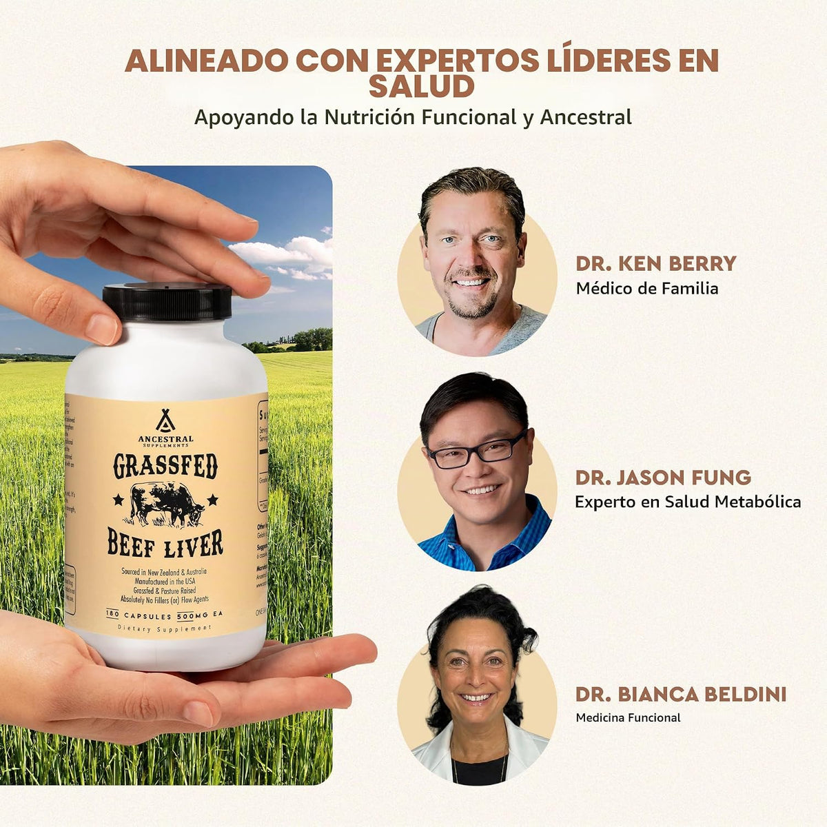 Ancestral Supplements Hígado vacuno alimentado con pastura (disecad...