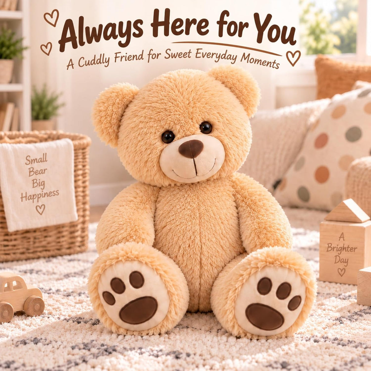 LotFancy Oso de peluche, peluche suave de 20 pulgadas, marrón claro...