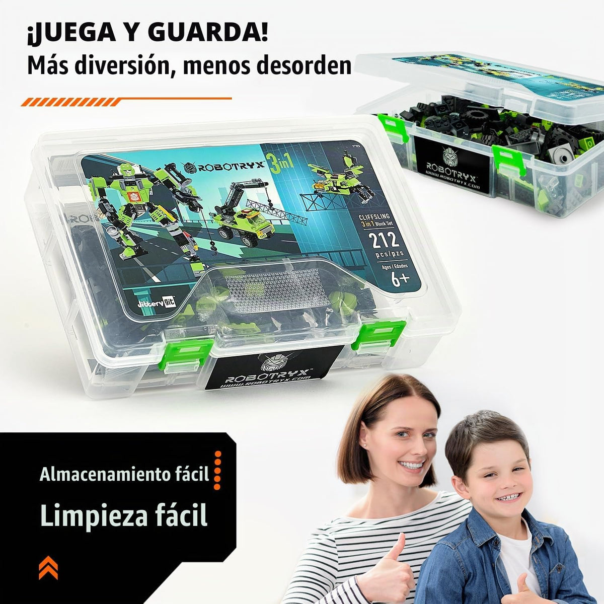 JITTERYGIT Mech - Juego de figuras de acción STEM que brillan en la...