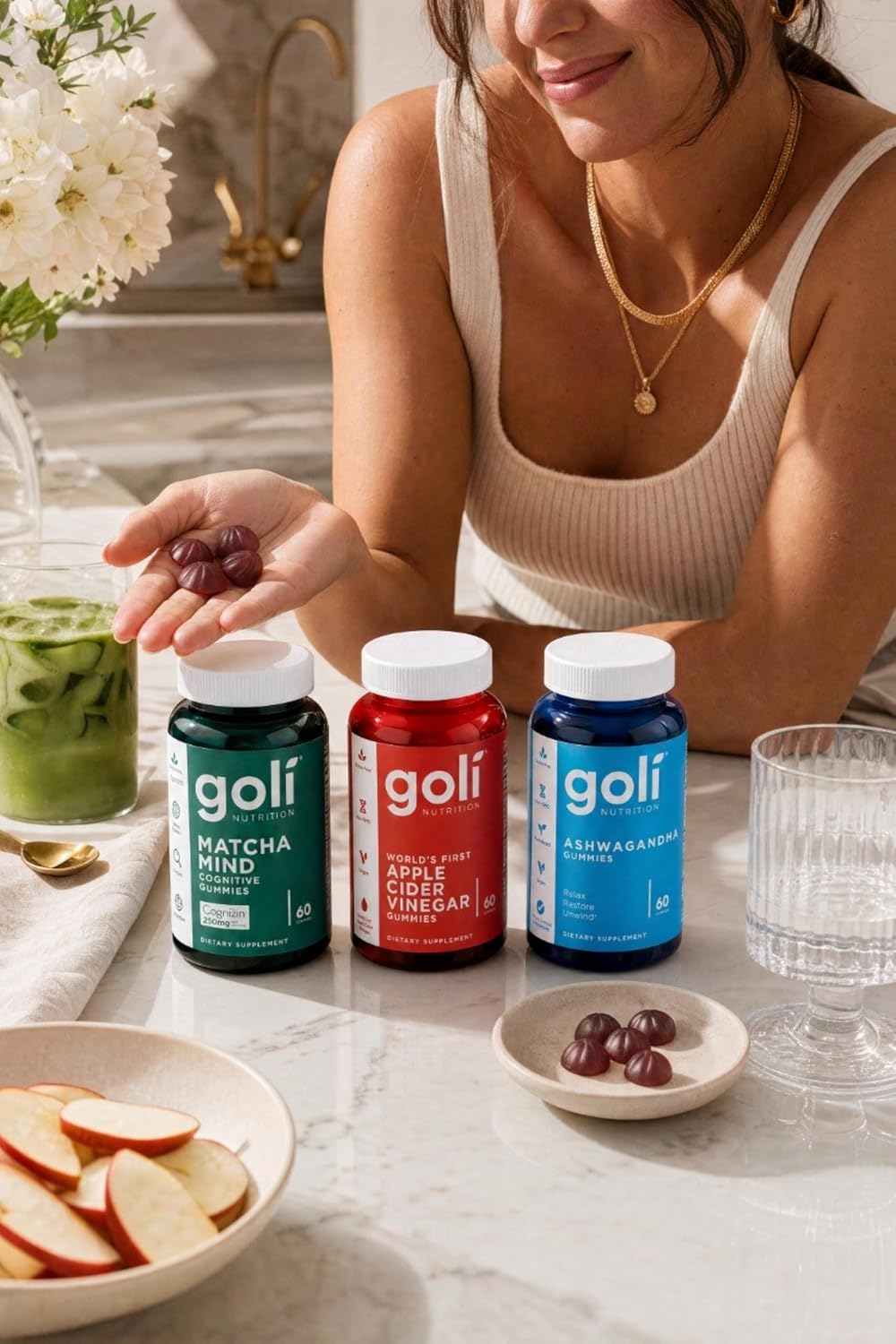 3 botellas del paquete Goli Favorites: suplementos de Ashwagandha K...