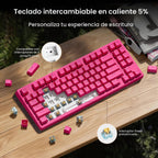 Kisnt KN85 Teclado mecánico silencioso inalámbrico, diseño del 75%,...