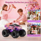 Coche de control remoto anfibio | juguete de camión monstruo rosa 1...