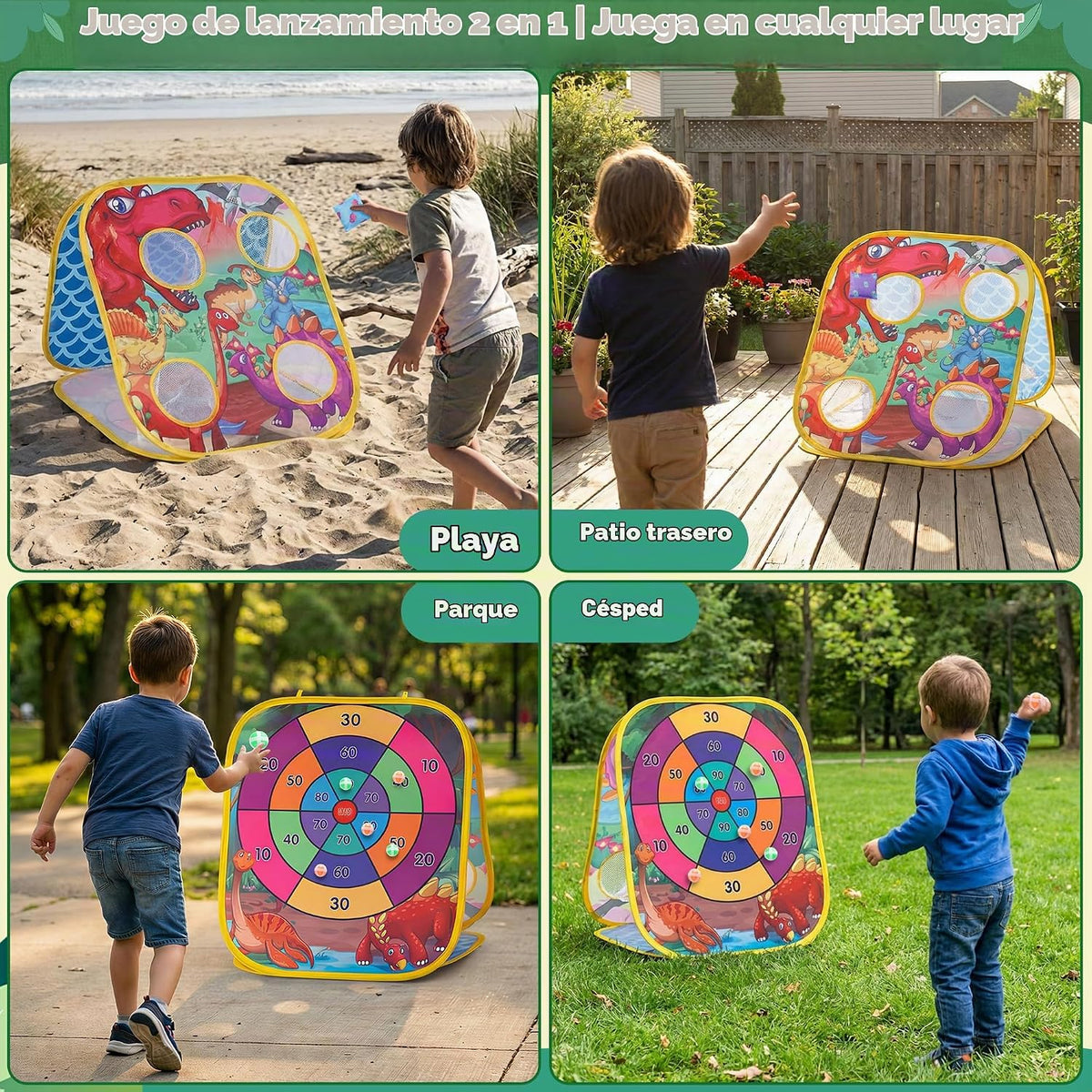 Juego de lanzamiento de puf para niños – Tablero Cornhole juguetes...
