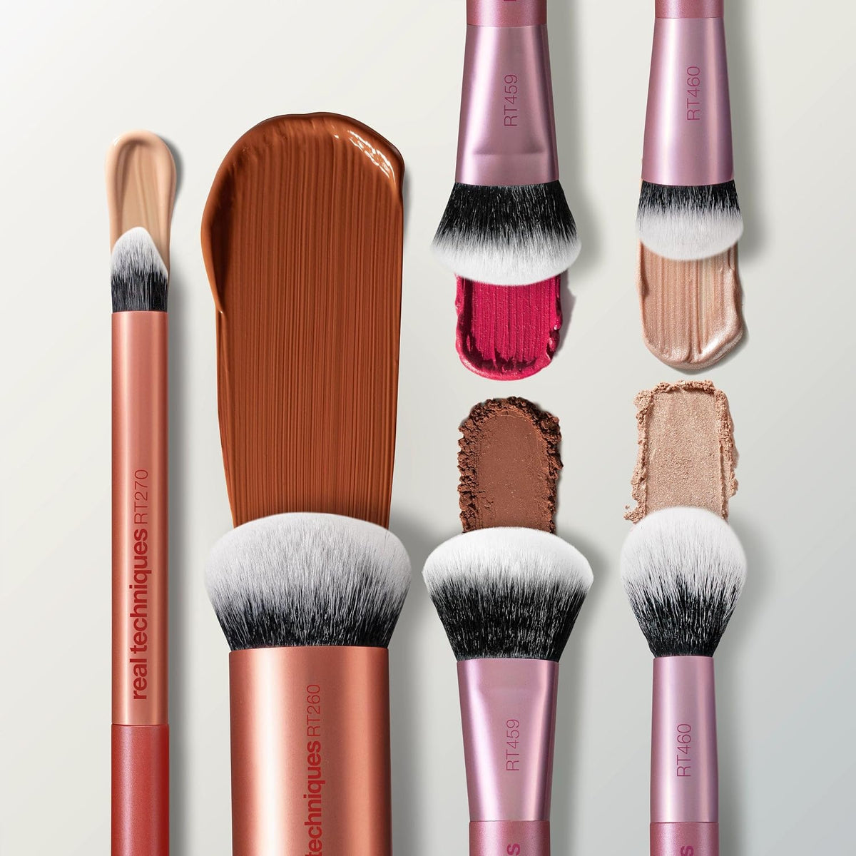 Real Techniques Juego de brochas de maquillaje Full Beat, kit de 4...