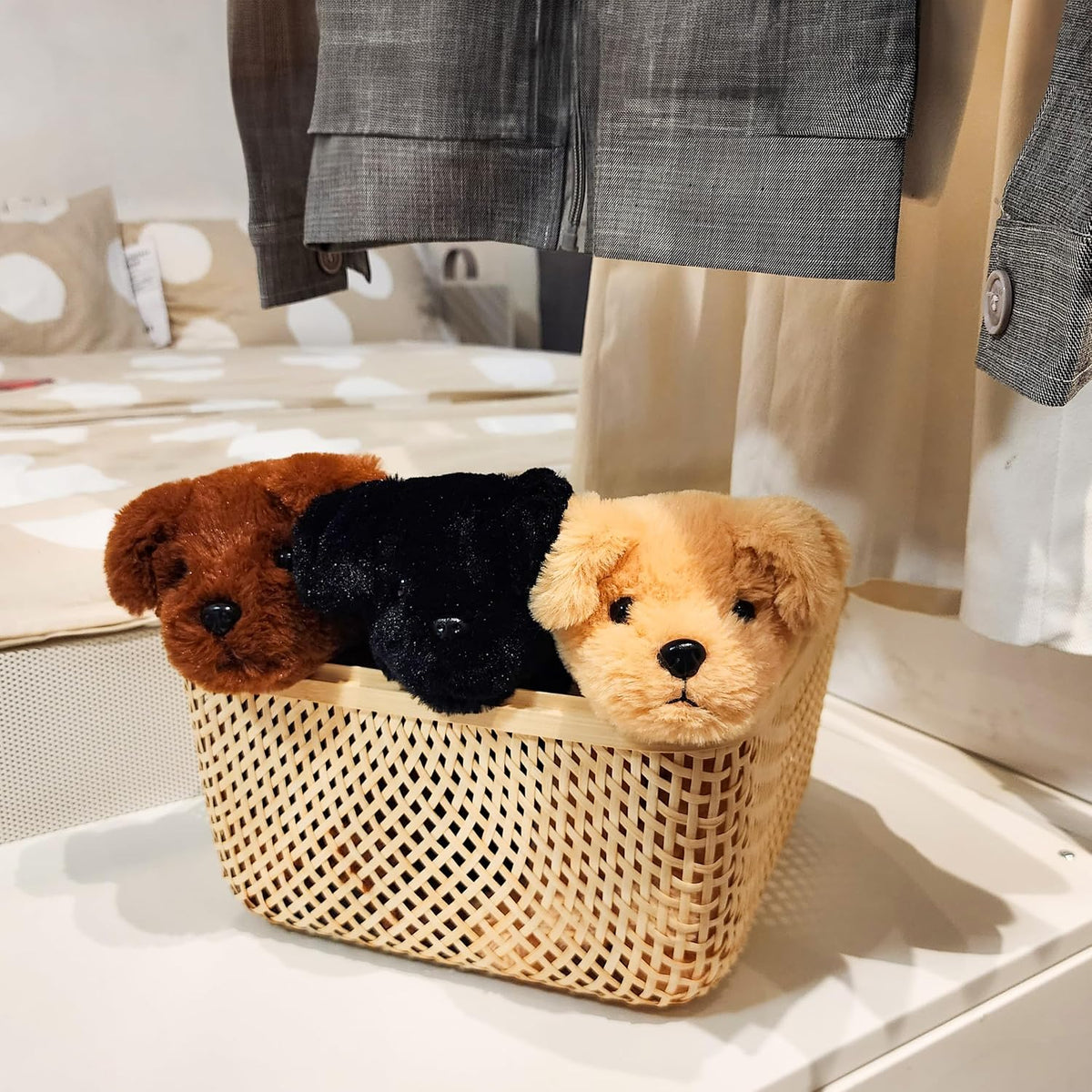 WEIGEDU Labrador Cachorro Perro Peluche Peluche Juguete, 7.9", Negr...