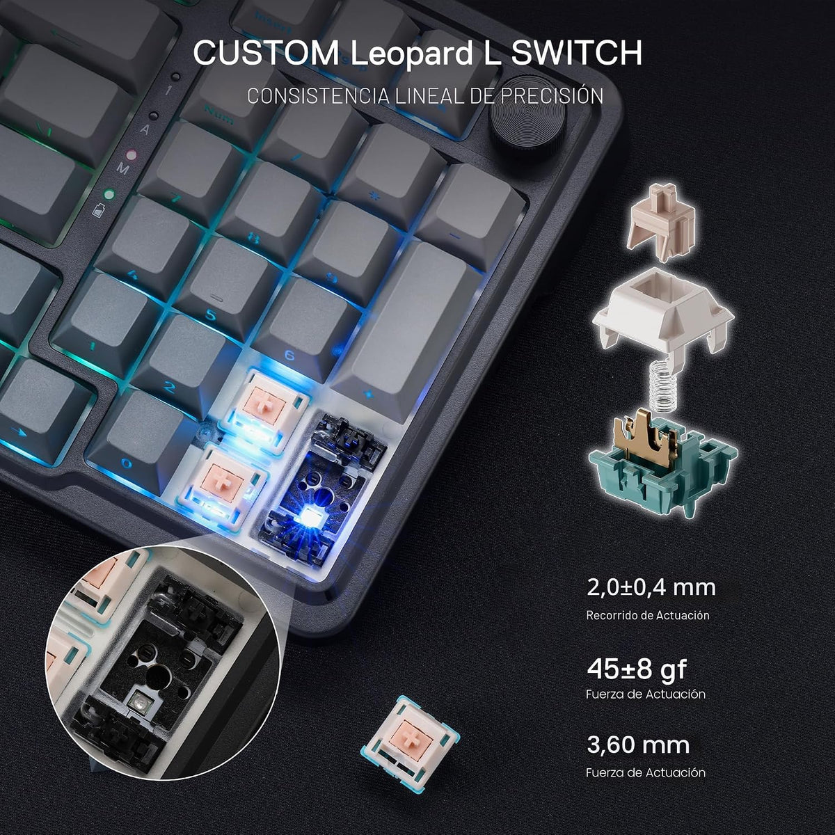 Redragon K686 PRO Teclado mecánico inalámbrico para juegos con junt...