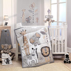Lambs &amp; Ivy Jungle Safari Grey Plush Elephant Peluche Animal Ju...