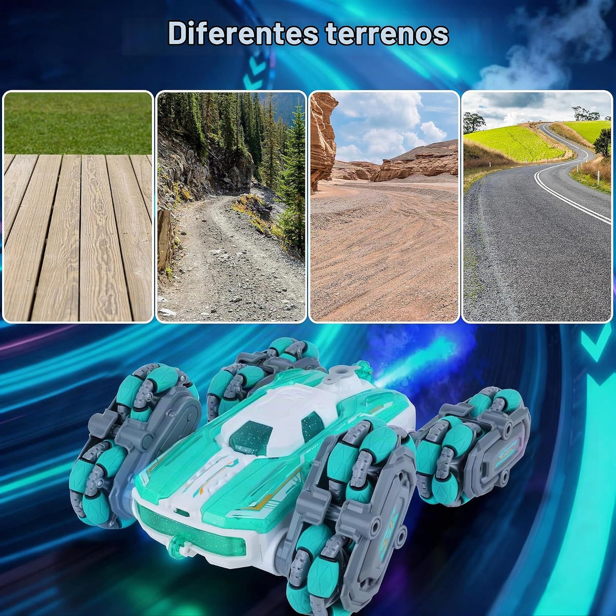 NEXBOX Juguetes de coche de control remoto 8WD para niños, camión d...